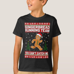 Christmas Gingerbread Running Team Funny Xmas Tee