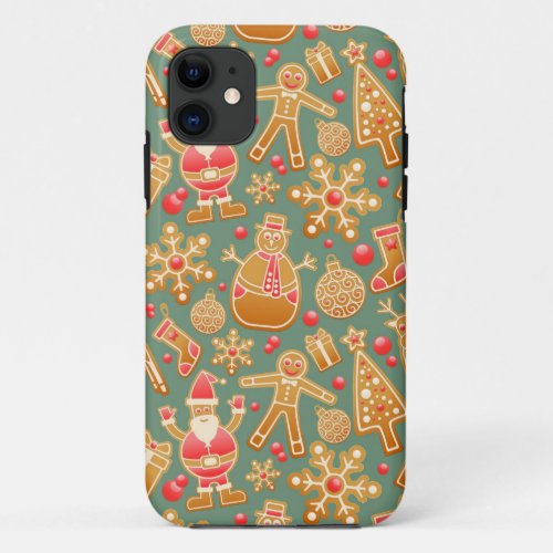 christmas gingerbread santa iPhone 11 case