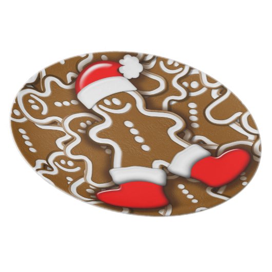 Christmas Gingerbread Santa Claus Plate (Right Side)