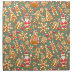 christmas gingerbread santa cloth napkin