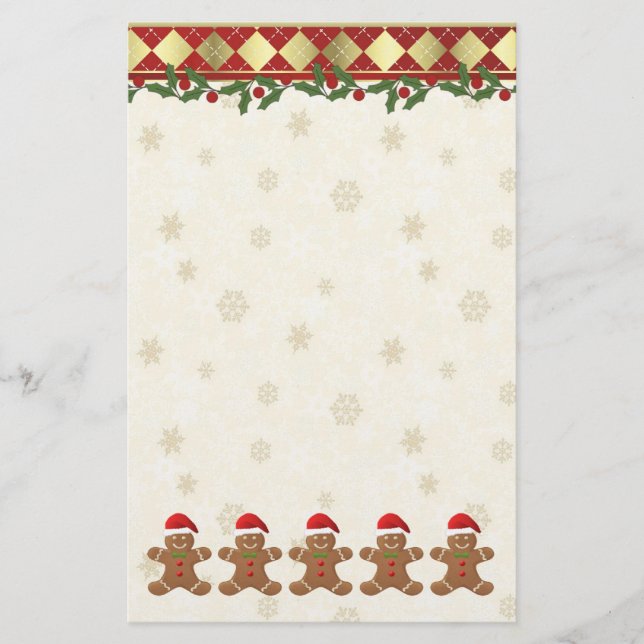 Christmas Gingerbread santa cookies Stationery (Front)