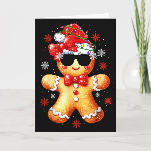 Christmas Gingerbread, Santa, Girls Women Funny Gi Card (Front)