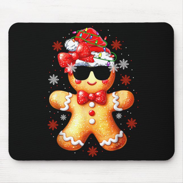 Christmas Gingerbread, Santa, Girls Women Funny Gi Mouse Pad (Front)