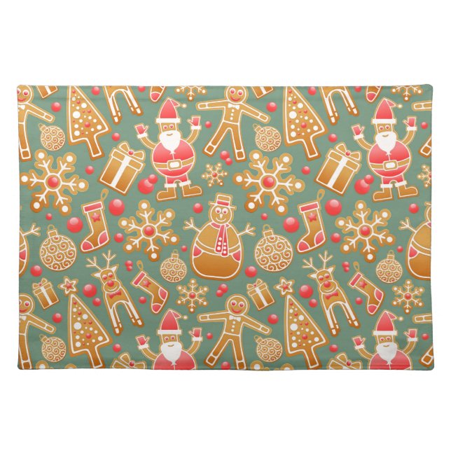 christmas gingerbread santa placemat (Front)