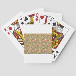 christmas gingerbread santa poker cards