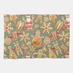 christmas gingerbread santa towel