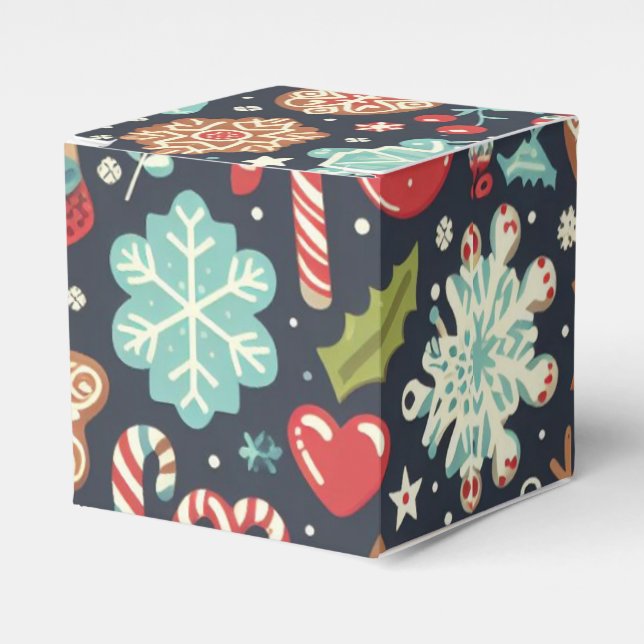 Christmas Gingerbread Seamless Pattern  Favor Boxes (Front Side)