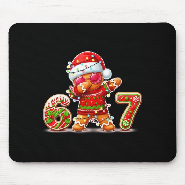 Christmas Gingerbread Six Seven 67 Ice Cream Drip  Mouse Pad (Front)
