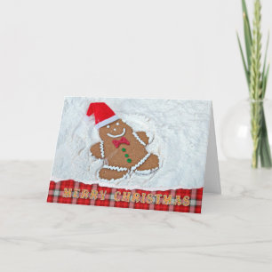 Christmas Gingerbread Snow Angel Holiday Card
