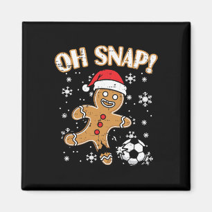 Christmas Gingerbread Soccer Oh Snap Funny Xmas Bo Magnet
