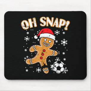 Christmas Gingerbread Soccer Oh Snap Funny Xmas Bo Mouse Pad