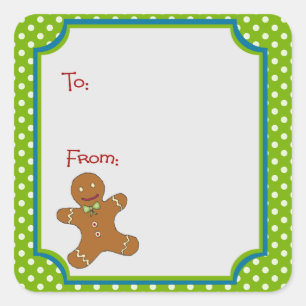 Christmas Gingerbread Sticker Gift Tag