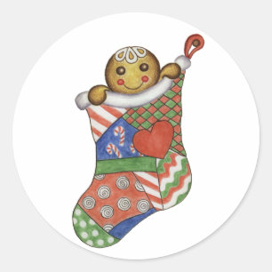 Christmas Gingerbread Stocking Sticker