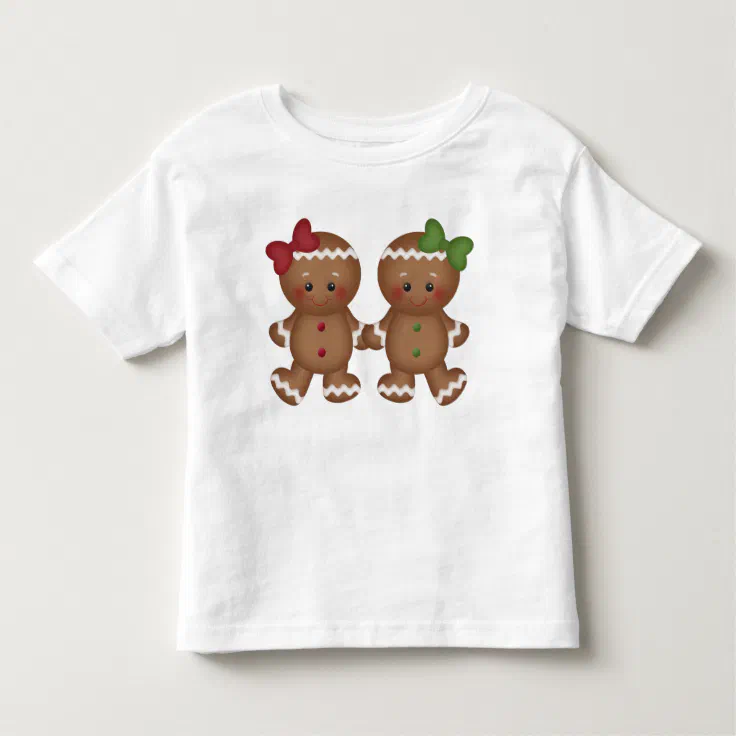 Christmas Gingerbread toddler girl's t-shirt | Zazzle