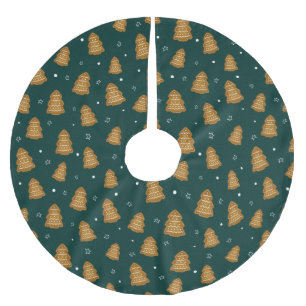 Christmas Gingerbread Trees Brushed Polyester Tree Skirt