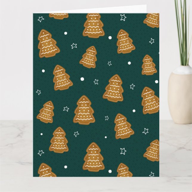 Christmas Gingerbread Trees  Card (Front)