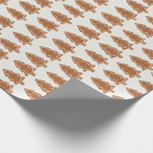 Christmas Gingerbread Trees Modern Wrapping Paper