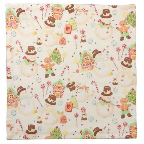 Christmas Gingerbread Village Cloth Napkin