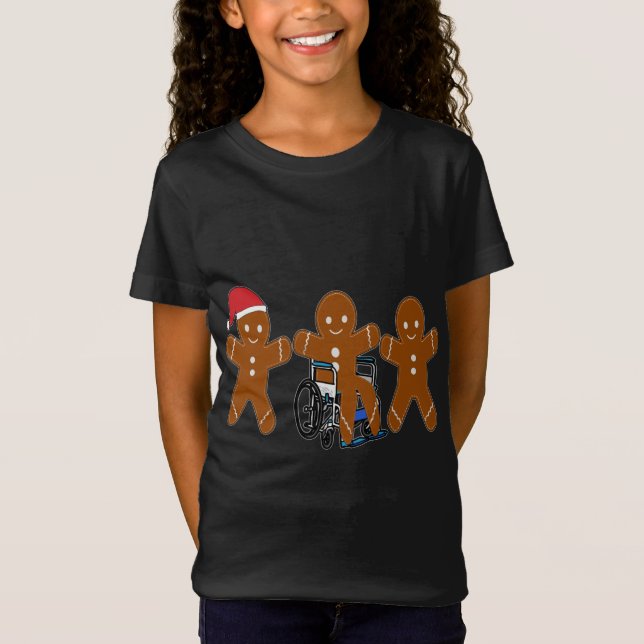 Christmas Gingerbread, Wheelchair T-Shirt (Front)