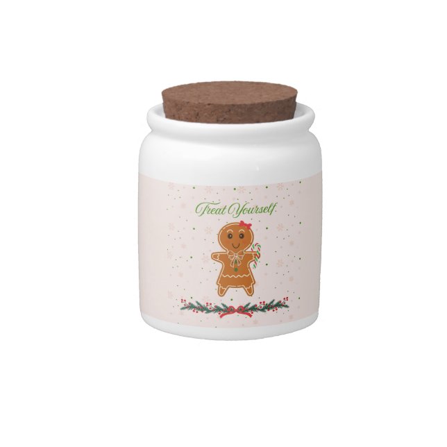 Christmas Gingerbread Woman Candy Jar (Front)
