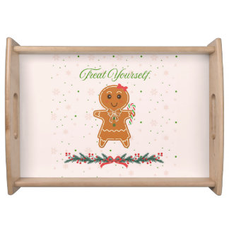 Christmas Gingerbread Woman Serving Tray
