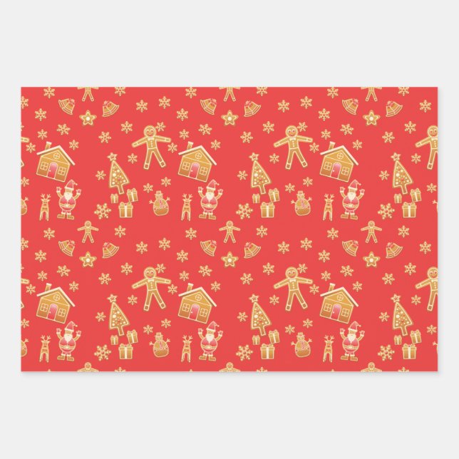 Christmas Gingerbread Wonderland  Wrapping Paper Sheets (Front 3)