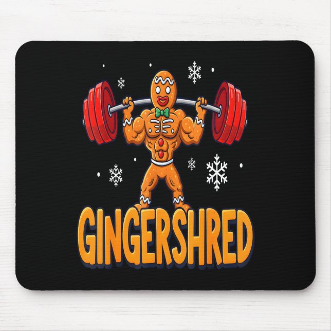 Christmas Gingershred Gym Bodybuilding Funny Ginge Mouse Pad (Front)