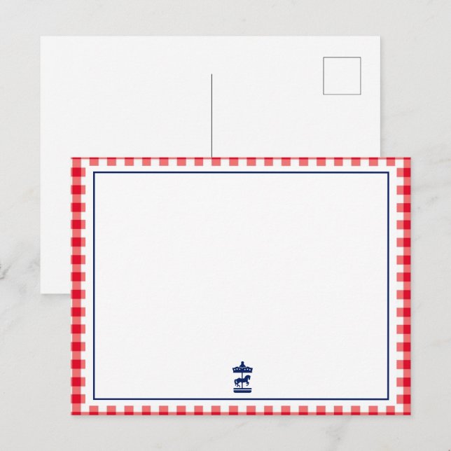 Christmas Gingham chic note card (Front/Back)