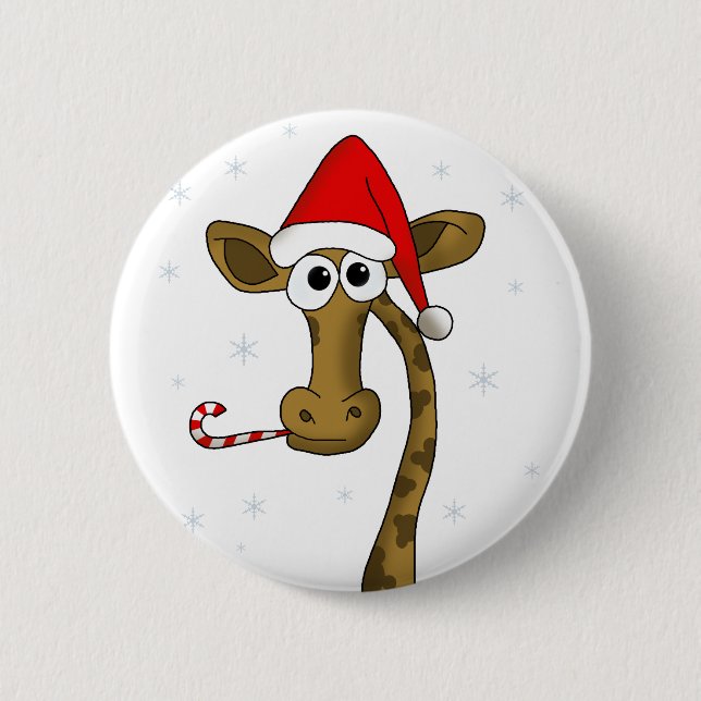 Christmas giraffe button (Front)