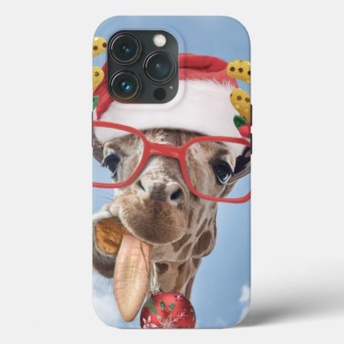 Christmas giraffe iPhone 13 pro case