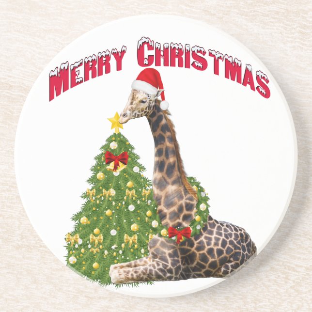 Christmas Giraffe Coaster (Front)
