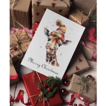 Christmas Giraffe customizable Holiday Card
