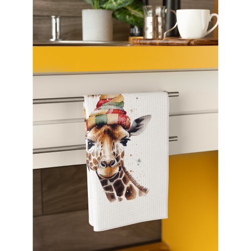 Christmas Giraffe customizable  Kitchen Towel