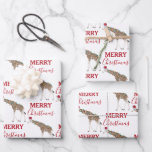 Christmas Giraffe Funny Animal with Santa Hat  Wrapping Paper Sheets<br><div class="desc">A funny giraffe getting in the Christmas spirit by wearing a Santa hat. Unique Christmas wrapping paper that will make your friends and family giggle. Ideal Xmas design for your Christmas decor and gifts.</div>