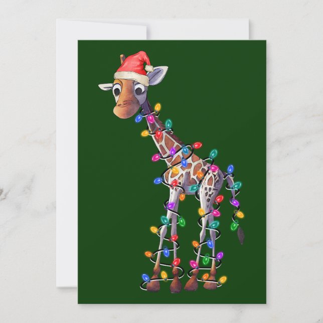 Christmas Giraffe Greeting Card (Front)