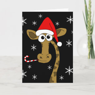 Christmas giraffe holiday card