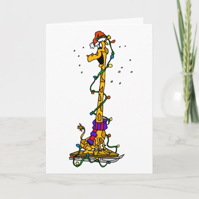 Christmas Giraffe Holiday Card (Front)