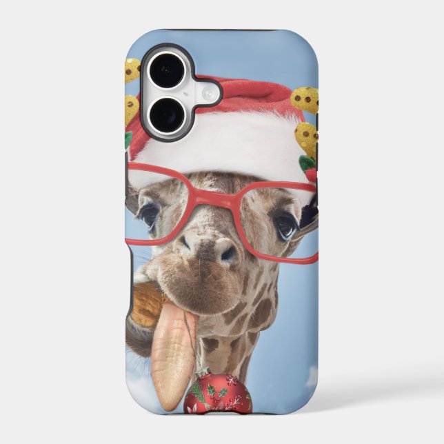 Christmas giraffe iphone case (Back)