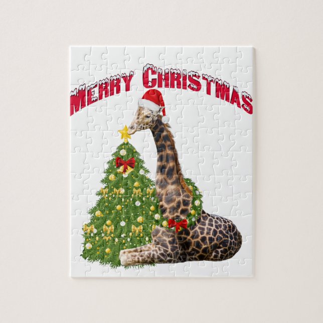 Christmas Giraffe Jigsaw Puzzle (Vertical)