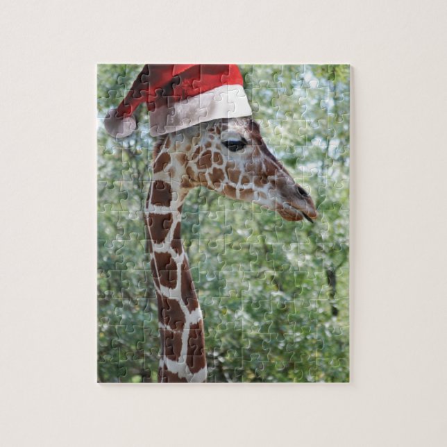 Christmas Giraffe Jigsaw Puzzle (Vertical)