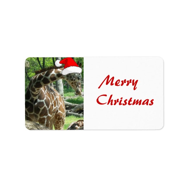 Christmas Giraffe Label (Front)