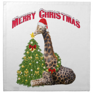 Christmas Giraffe Napkin