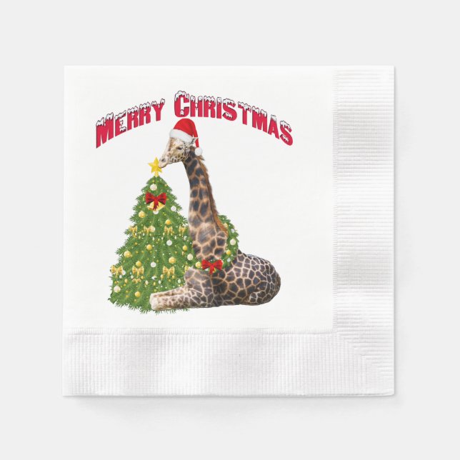 Christmas Giraffe Napkins (Front)