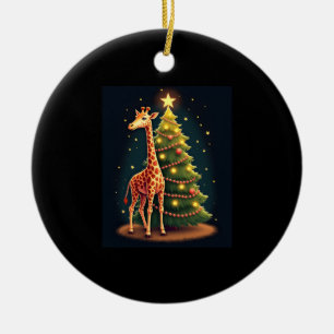 Christmas Giraffe Official Tree Topper Funny Tall Ceramic Ornament
