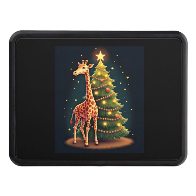 Christmas Giraffe Official Tree Topper Funny Tall  Hitch Cover (Front)