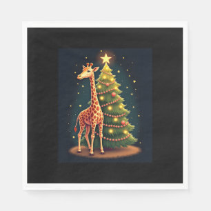 Christmas Giraffe Official Tree Topper Funny Tall  Napkins