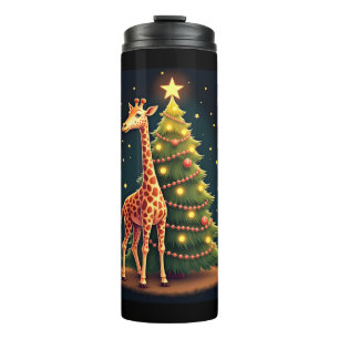 Christmas Giraffe Official Tree Topper Funny Tall Thermal Tumbler