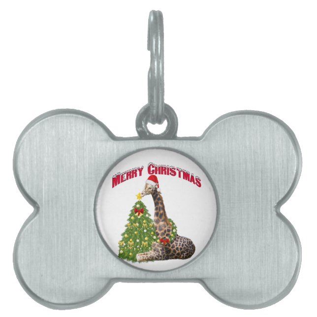 Christmas Giraffe Pet Tag (Front)