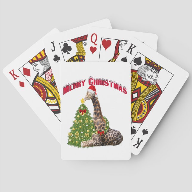Christmas Giraffe Poker Cards (Back)