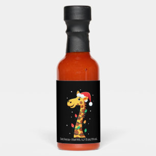 Christmas Giraffe Santa Hat Lights Giraffe Men Wom Hot Sauces
